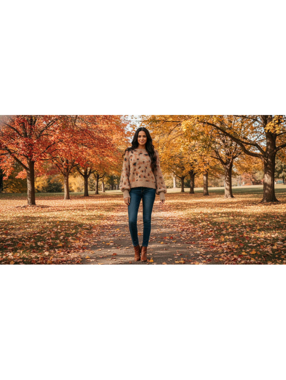 Sofia by Sofia Vergara Fuzzy Leopard Print Sweater, Size S